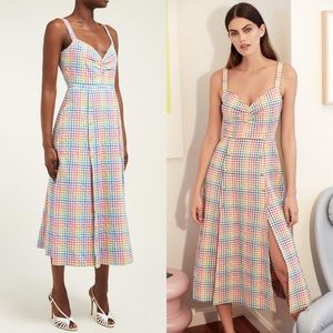 SALONI Rainbow Gingham Anya Dress in US Size 0 - NWOT